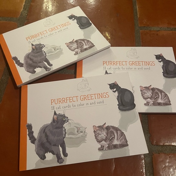*Bundle* Purrfect Greetings Color Cat Greetings Cards (set of 3) - Picture 1 of 5